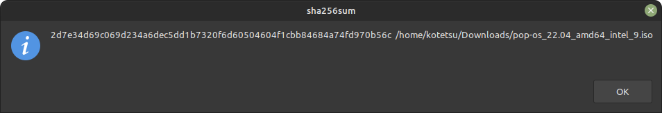 「Check SHA256」で求められたもの