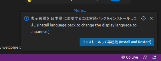 日本語言語パックのインストール