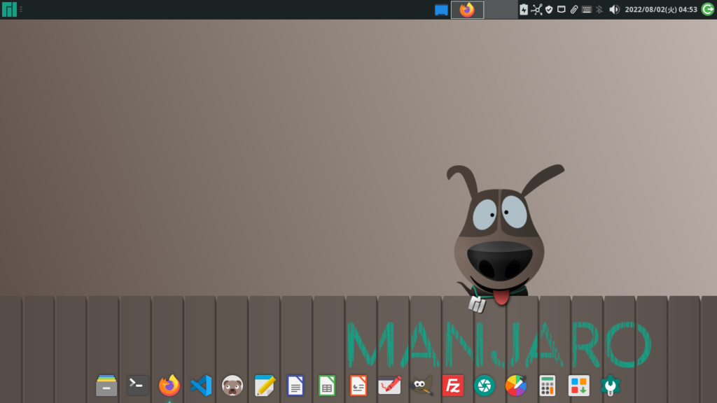 Manjaro Linuxデスクトップ